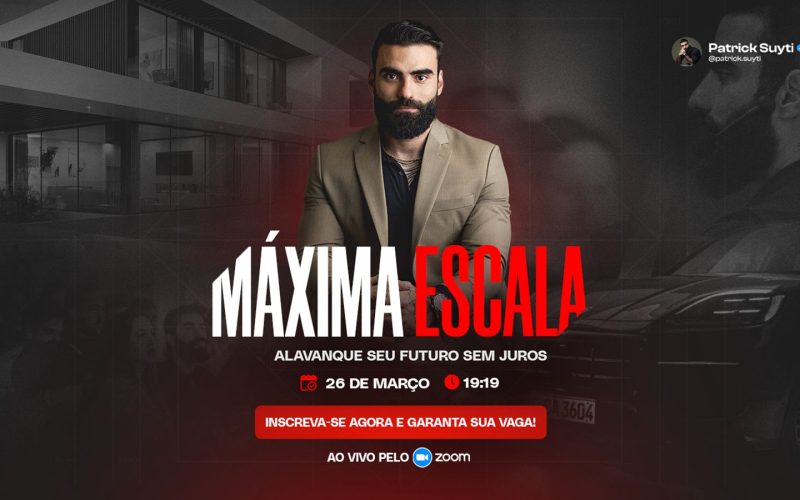 Patrick Suyti realiza evento online gratuito “Máxima Escala” e revela como o consórcio pode transformar sonhos em projetos concretos