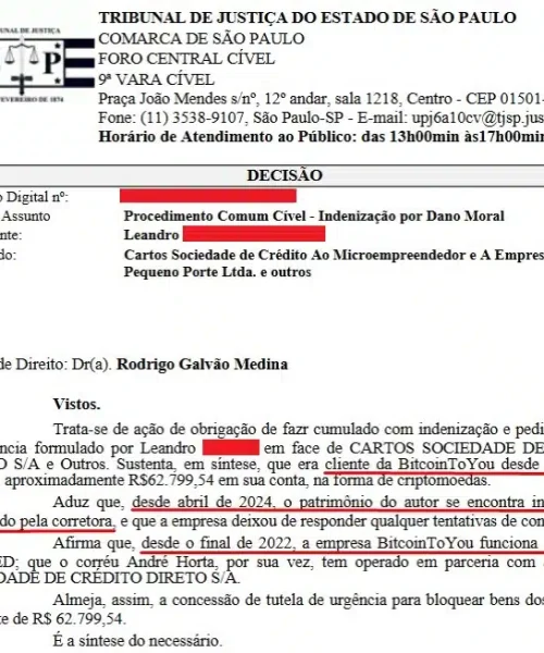 Investidor brasileiro de Bitcoin desde 2011 processa corretora por bloqueio de saques