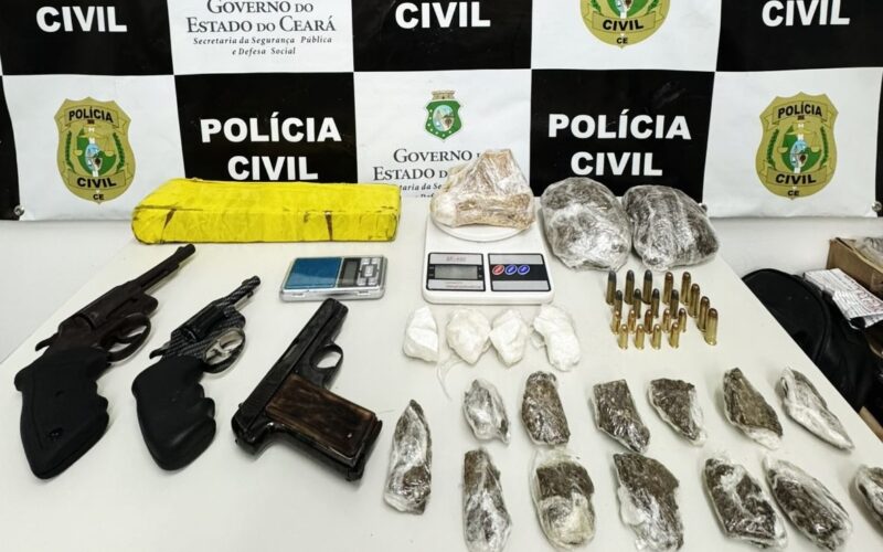 Homem condenado por tráfico é detido com armas e drogas no Ceará
